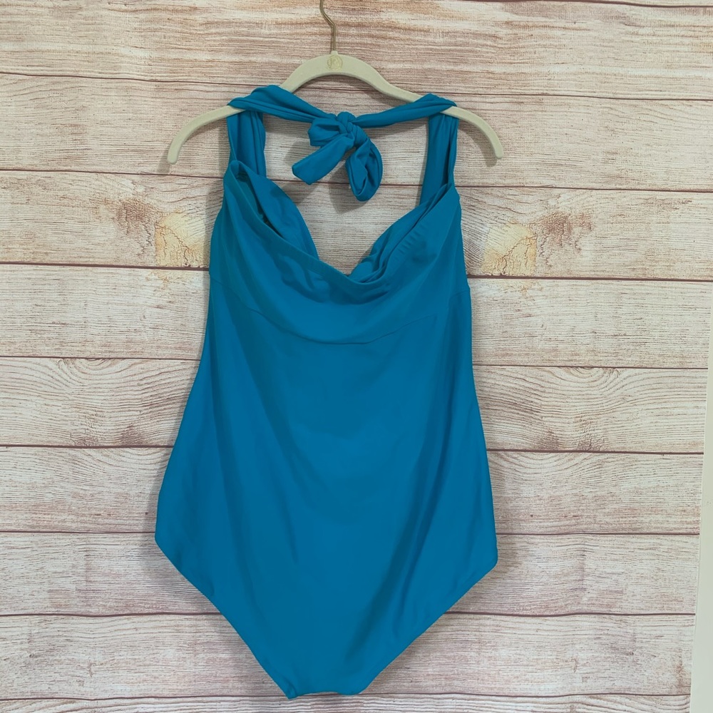 {Forever 21} Teal Halter one piece Swimsuit - Picture 7 of 9